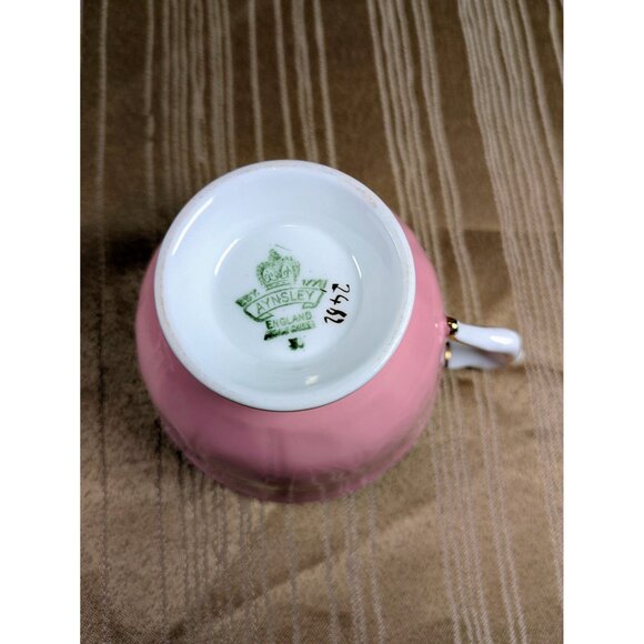 Vintage Aynsley Bone China Pink Tea Cup & Saucer With Floral Design - Picture 5 of 7